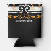 Boe! Zwart & Oranje Halloween Feest Blikjeskoeler (Voorkant)