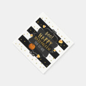 BOE! Zwart & Wit Gestreepte Suikermaïs Halloween Servet (Hoek)