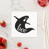 Boe. Zwart-wit schattig spook Halloween feest Servet (Insitu)