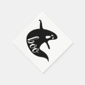 Boe. Zwart-wit schattig spook Halloween feest Servet (Hoek)