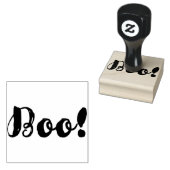 Boe! Zwarte Halloween-typografie Moderne lettertyp Rubberstempel (Gestempeld)