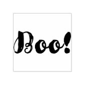 Boe! Zwarte Halloween-typografie Moderne lettertyp Rubberstempel (Afrduk)