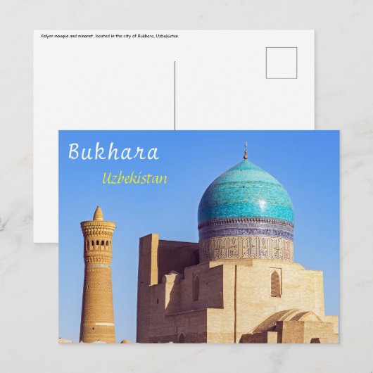 Boechara, Oezbekistan -  Kalyan-moskee Briefkaart (Voorkant / Achterkant)