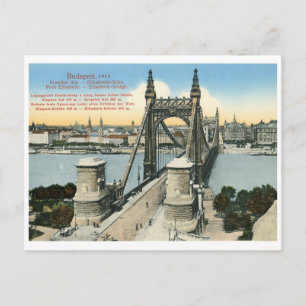 boedapest 1910 hongarije vintage elizabethbrug briefkaart