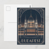 Boedapest art deco vintage briefkaart (Voorkant / Achterkant)