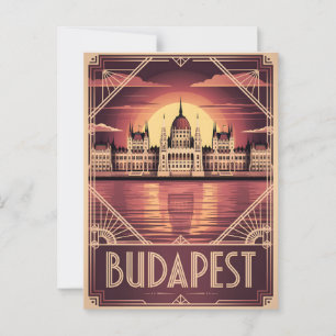 Boedapest art deco vintage briefkaart