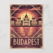 Boedapest art deco vintage briefkaart (Voorkant)