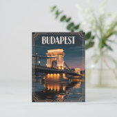 Boedapest art deco vintage briefkaart (Staand voorkant)