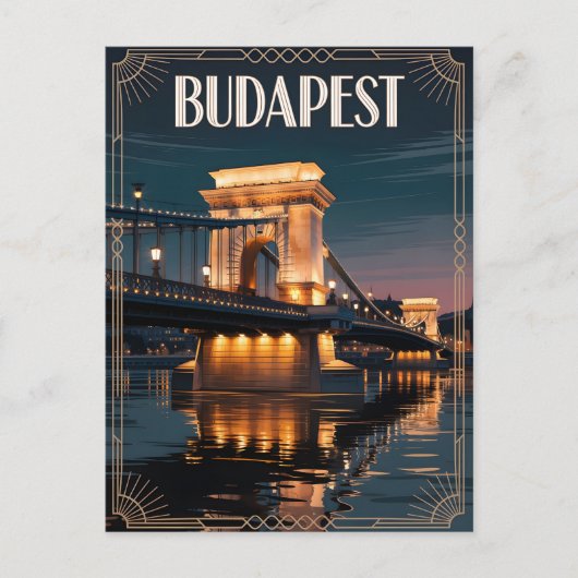 Boedapest art deco vintage briefkaart (Voorkant)