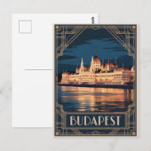 Boedapest art deco vintage briefkaart (Voorkant / Achterkant)