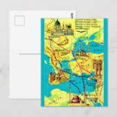 Boedapest Athene Caïro  kaart Briefkaart (Voorkant / Achterkant)