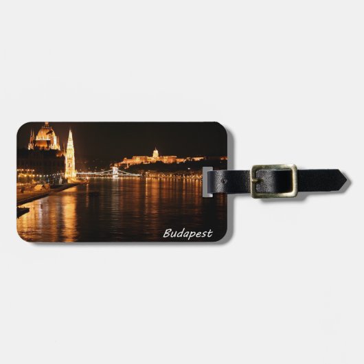 Boedapest bij nacht bagagelabel (Voorkant horizontaal)