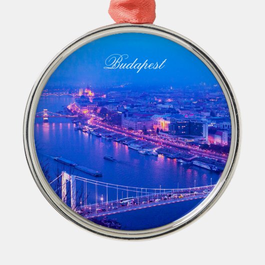 Boedapest bij nacht metalen ornament (Voorkant)