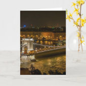 Boedapest chain Bridge bij nacht Kaart (Gele Bloem)