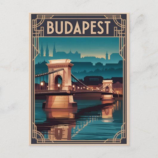 Boedapest Chain Bridge Briefkaart (Voorkant)