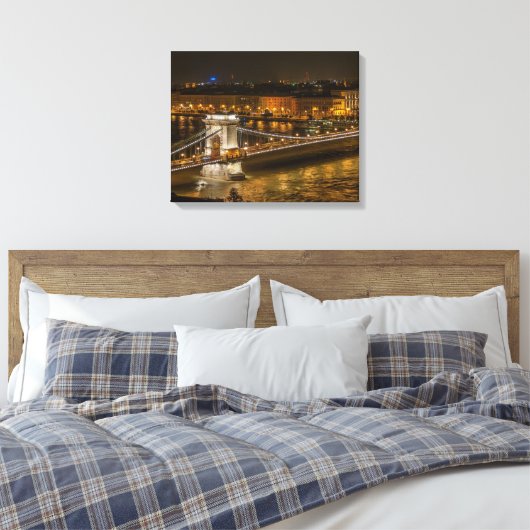 Boedapest Chain Bridge Canvas Afdruk (Insitu (Slaapkamer))