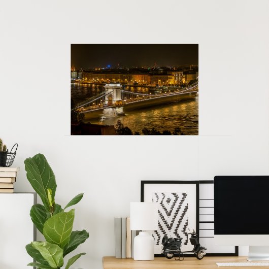 Boedapest Chain Bridge Poster (Thuiskantoor)