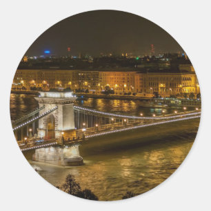 Boedapest Chain Bridge Ronde Sticker