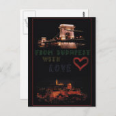 Boedapest collage op zwarte achtergrond briefkaart (Voorkant / Achterkant)