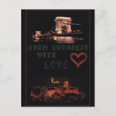 Boedapest collage op zwarte achtergrond briefkaart (Voorkant)