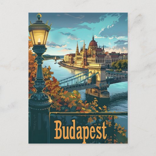 Boedapest Donau Briefkaart (Voorkant)