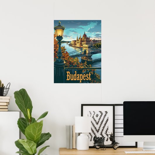 Boedapest Donau Poster (Thuiskantoor)
