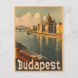 Boedapest: Donau & Vintage van het Parlement Briefkaart