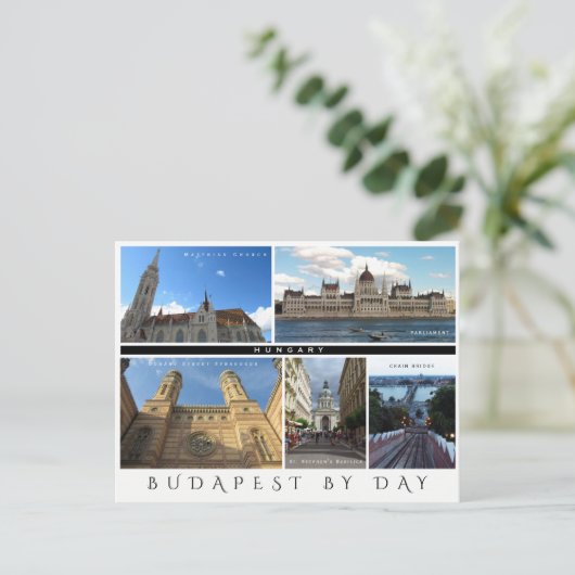Boedapest door dag briefkaart (Staand voorkant)