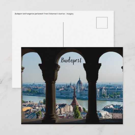 Boedapest en het Hongaarse parlement Briefkaart (Voorkant / Achterkant)