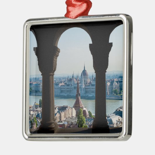 Boedapest en hongaars parlement metalen ornament (Links)