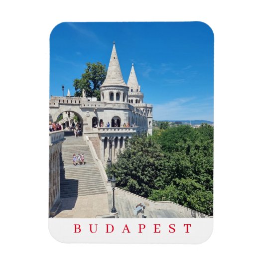 Boedapest Fisherman's Bastion uitzicht fridge magn Magneet (Verticaal)