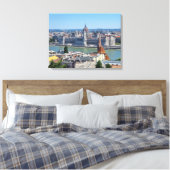 Boedapest Hongaars Parlement uitzicht canvas print (Insitu (Slaapkamer))