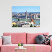 Boedapest Hongaars Parlement uitzicht canvas print (Insitu (Woonkamer))