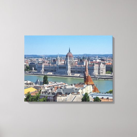 Boedapest Hongaars Parlement uitzicht canvas print (Voorkant)