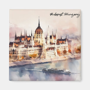 Boedapest Hongarije Aquarel Schilderij Panorama Ui Magneet
