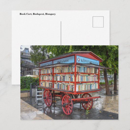 Boedapest, Hongarije, Boek Winkelwagen Briefkaart (Voorkant / Achterkant)