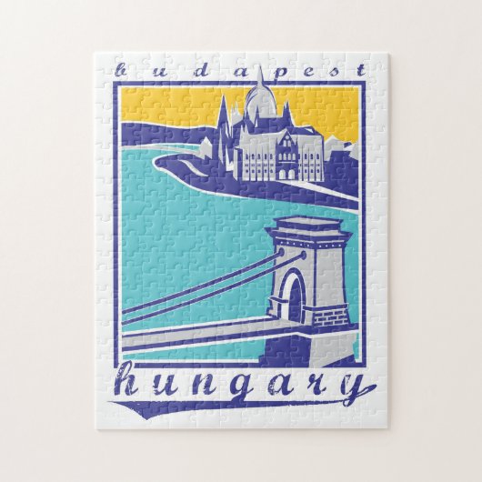 Boedapest Hongarije chain Bridge Donau Legpuzzel (Verticaal)