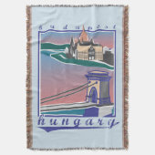 Boedapest, Hongarije, Chain Bridge,  kleuren Deken (Voorkant Verticaal)
