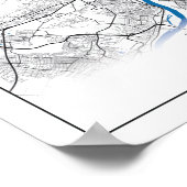 Boedapest Hongarije City Map Eenvoudig minimumaant Poster (Hoek)