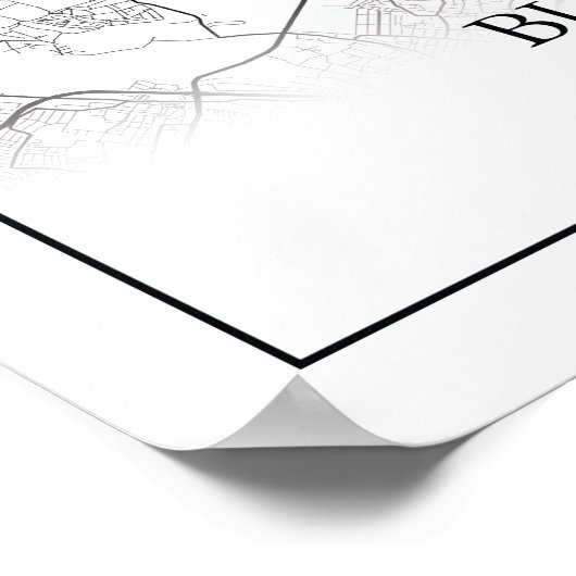 Boedapest Hongarije City Map Eenvoudig minimumaant Poster (Hoek)