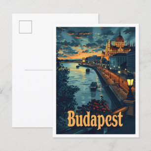 Boedapest Hongarije Classic Art Retro Vintage Reiz Briefkaart