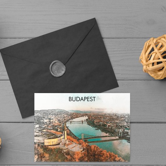 Boedapest Hongarije Donau Panorama Uitzicht Briefkaart