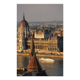 Boedapest, Hongarije, Donau, Parlement Foto Afdruk