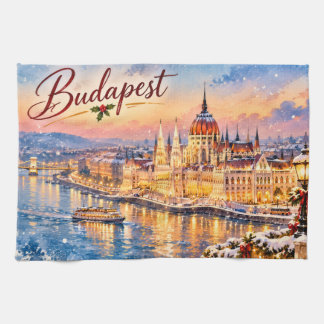 Boedapest Hongarije Donau Parlement Kerstmis Theedoek