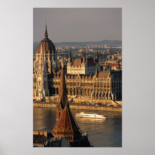 Boedapest, Hongarije, Donau, Parlement Poster (Voorkant)