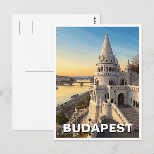 Boedapest Hongarije Fisherman's Bastion Travel Briefkaart (Voorkant / Achterkant)