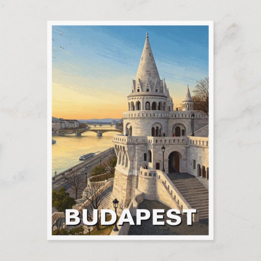 Boedapest Hongarije Fisherman's Bastion Travel Briefkaart (Voorkant)