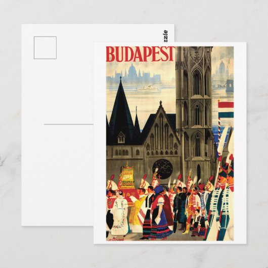 Boedapest, Hongarije. Folkkostuums Briefkaart (Voorkant / Achterkant)