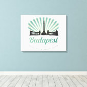 Boedapest, Hongarije, Heroe's Square, magyar poste Canvas Afdruk (Insitu (Houten vloer))