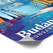 Boedapest Hongarije Kunst Vintage Reizen Poster (Hoek)